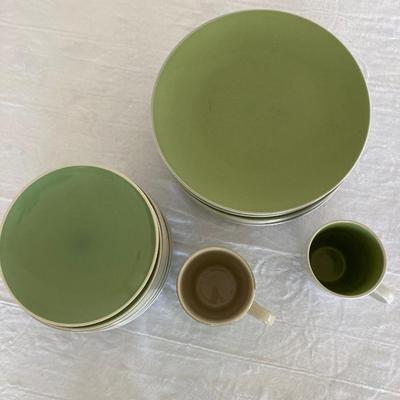 Sunnyvale Green Stoneware Dish Set  (K-RH)