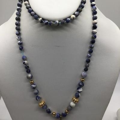 Vintage Handcrafted Blue Stone Type Necklace