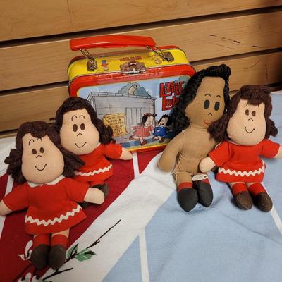 Set of 4 Little LuLu Rag Dolls and New Lunch Box