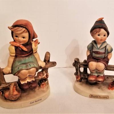 Lot #110  Pair of Vintage Hummel Figurines - "Just Resting" and "Wayside Harmony"