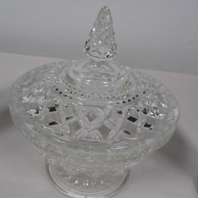 Diamond Cut Crystal Glass Candy Dish Vase Decanter Serving Platter