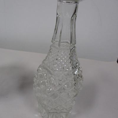 Diamond Cut Crystal Glass Vase Ice Bucket With Glasses Pedestal Bowl