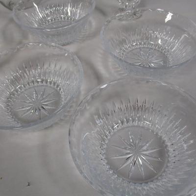 Crystal Toothpick Holder Vase Cereal Bowl Set Serving Bowl