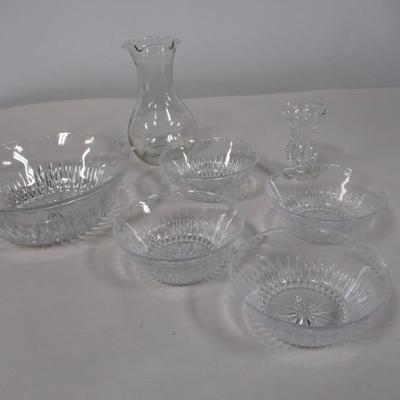 Crystal Toothpick Holder Vase Cereal Bowl Set Serving Bowl