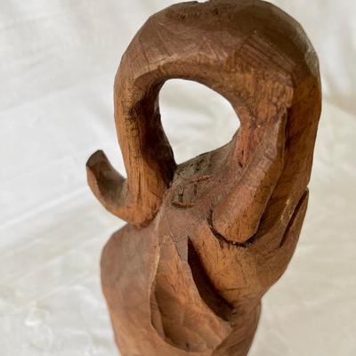 Four Wooden Carved Elephants