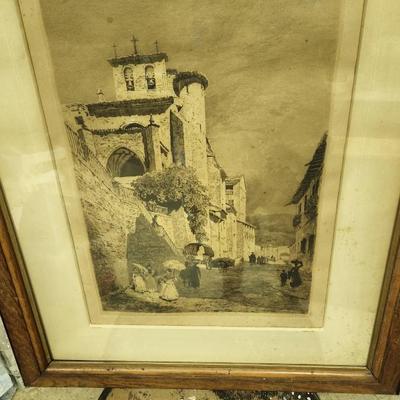 Axel Herman Haig Etching Castle - Pencil Signed 24x28