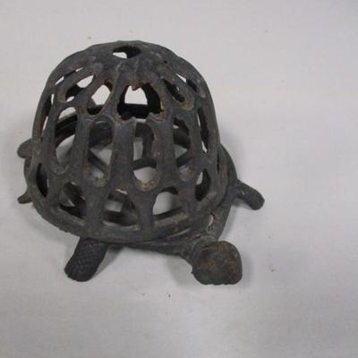 1880's Cast Iron Tortoise Turtle String Yarn Twine Holder