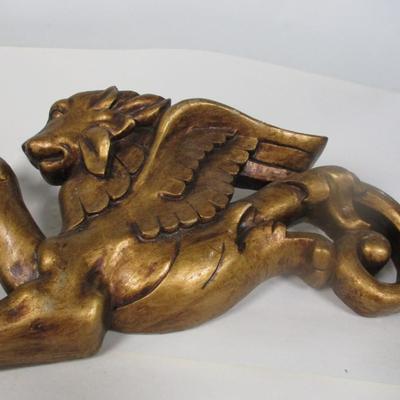 Pair Of Cornice Gold Lions (see all pictures) European Style Sculpture