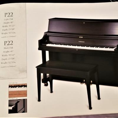 Lot #111    YAMAHA P2F upright piano with bench and paperwork - NICE