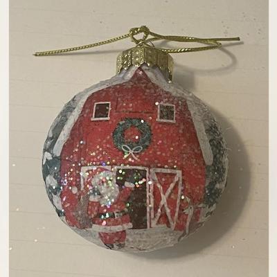 Handmade decoupaged Christmas ornaments. 4â€ x 3â€. uniqie. Santa On A Motorcycle.