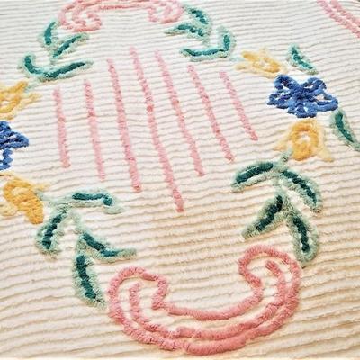 Lot #112  PAIR of Vintage Chenille Bedspreads - Twin