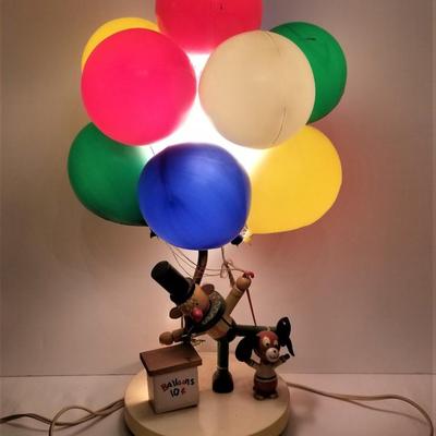 Lot #113  Vintage Child's Lamp - Clown with Balloons - works