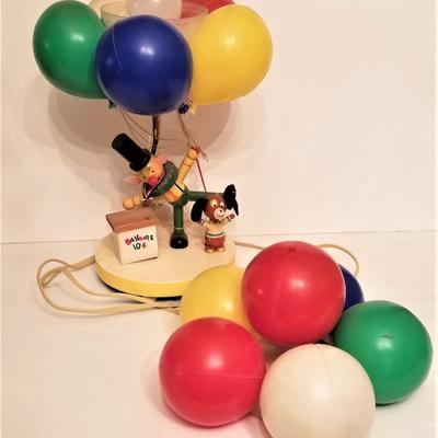 Lot #113  Vintage Child's Lamp - Clown with Balloons - works