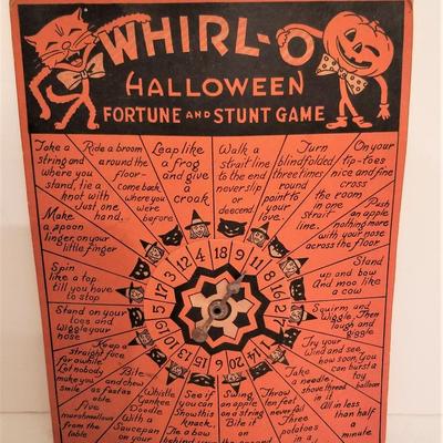 Lot #119  Original Vintage 1930's Halloween Spinner game - attic find!