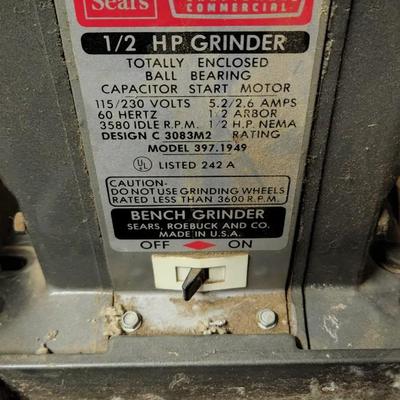 Sears 1/2 H.P. Grinder with Stand  Tested