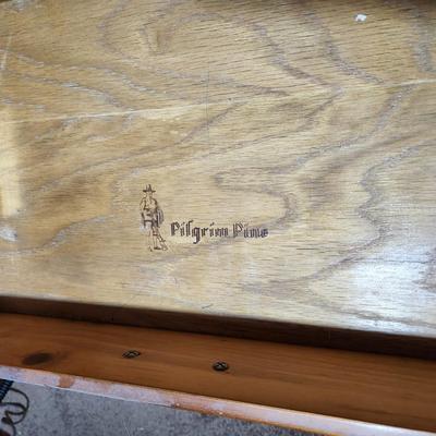 1950's Link Taylor Pilgrim Pine Farmhouse Country Rustic Double-Sided Side Table
