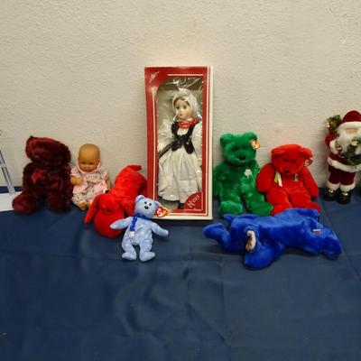 LOT 25. DOLLS AND LARGE TY PLUSH TOYS