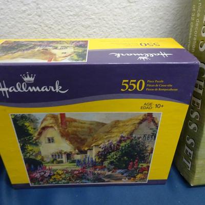 LOT 41. GLASS CHESS SET AND PUZZLES