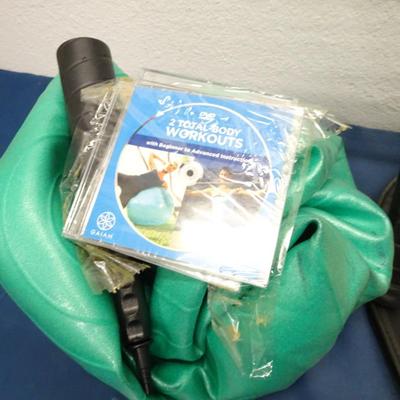 LOT 43. TENNIS RACKETS, EXERCISE BALL