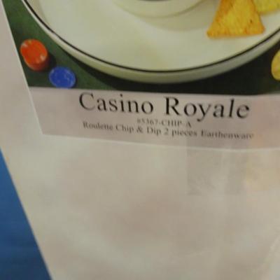 LOT 52. CASINO THEME CHIP AND SALSA BOWL