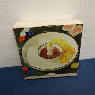 LOT 52. CASINO THEME CHIP AND SALSA BOWL