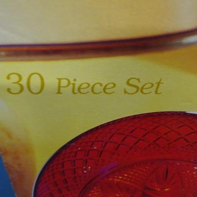 LOT 59. RUBY GLASS SET IN BOX