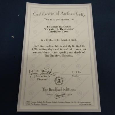 LOT 60. THOMAS KINKADE CRYSTAL REFLECTIONS HOLIDAY TREE