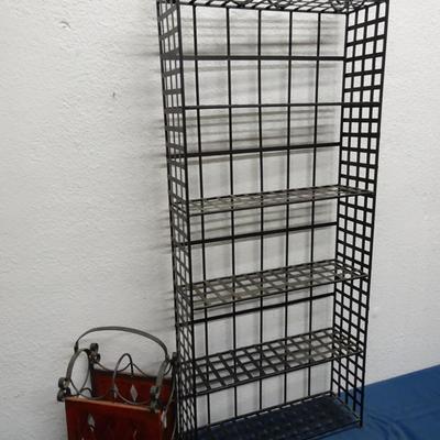 LOT 71. METAL WINE RACK AND DVD RACK