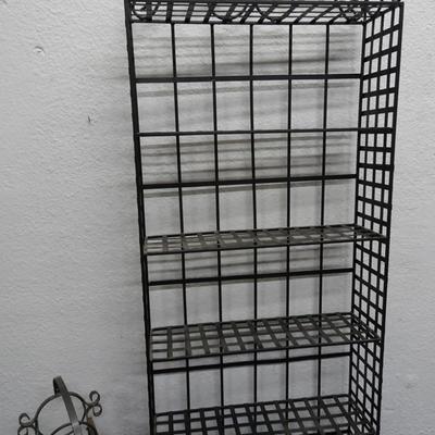 LOT 71. METAL WINE RACK AND DVD RACK