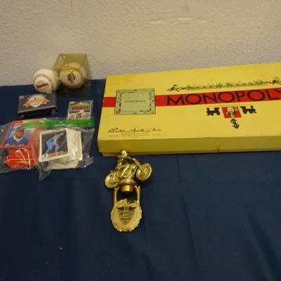 LOT 72. MONOPOLY  GAME AND BASEBALL ITEMS