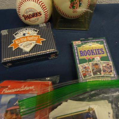 LOT 72. MONOPOLY  GAME AND BASEBALL ITEMS