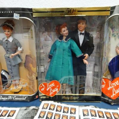 LOT 78.   I LOVE LUCY DOLLS AND LUCY STAMPS