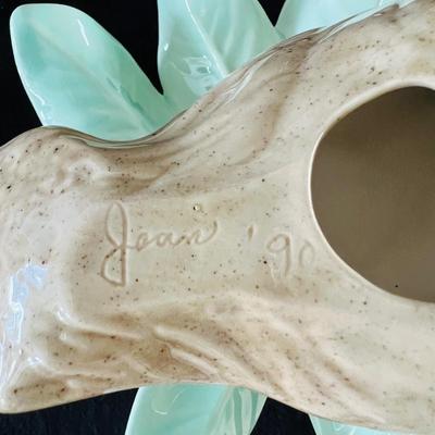Ceramic Magnolias with Crystal and Glass. Accents. (LR-JM)