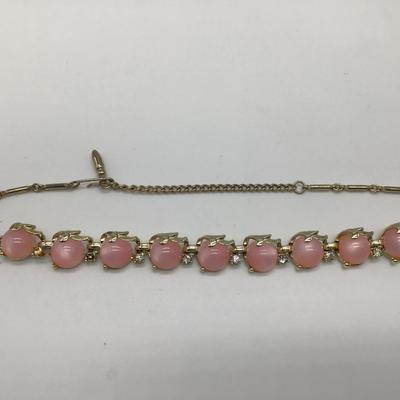 Vintage Coro Pink Opalescent  Necklace
