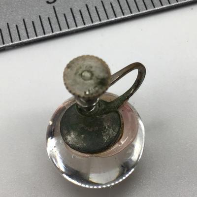 Unique Vintage Japan Blown Glass Ball Earrings