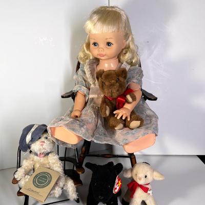 Lot of 5 Dolls Stuffed Animals Boyds Bear Horseman Doll Vintage
