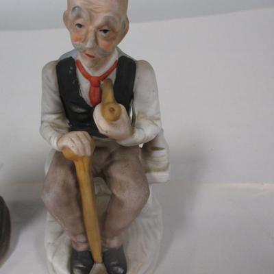 Vintage Porcelain Ceramic Statues Doctor & Old Man