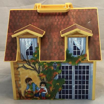 Playmobil 2005 Geobra Take Along Modern Doll House w/ Contents Furniture 41 pcs