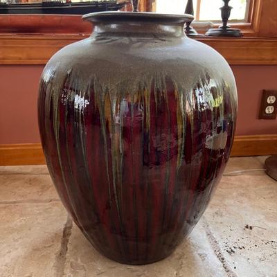 Amazing 19â€ Glazed Ceramic Vase Planter