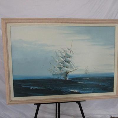 Canvas Jackson Hewitt Clipper Ship At Sea Painting