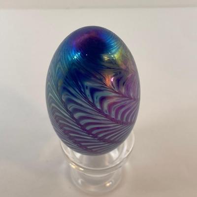 Lot 15 Glasshouse Art Glass Egg Mt. St. Helens