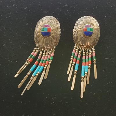 Zuni Inlaid Earrings