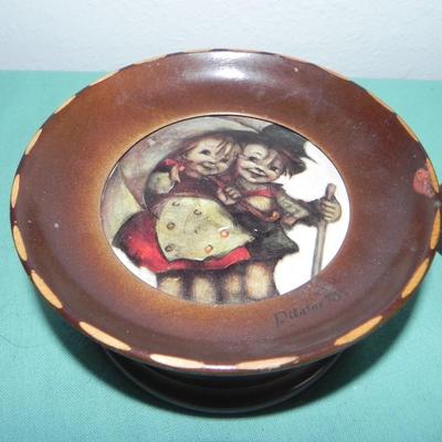 VINTAGE WOODEN MUSIC BOX AND CAST IRON CLOTHES IRON