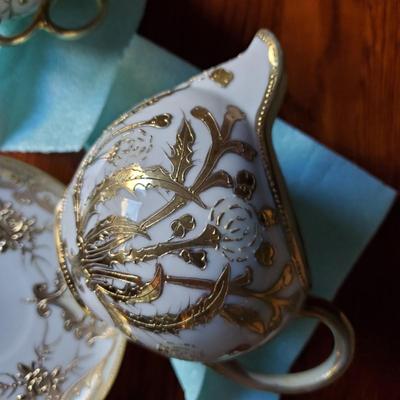Moriage Cup, Saucer, Creamer