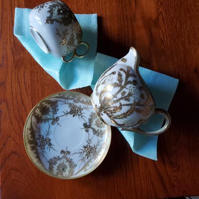 Moriage Cup, Saucer, Creamer