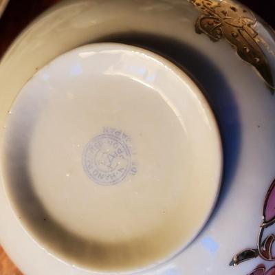 Nippon Butterfly Blossoms Sugar, Cups & Saucers