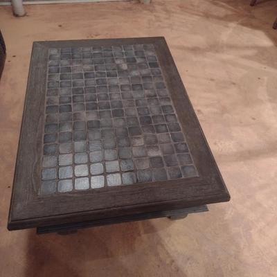 Lift Top Coffee Table- Wood with Tile Top