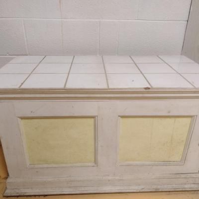 Wooden Storage Box with Tiled Top