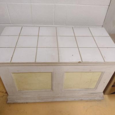 Wooden Storage Box with Tiled Top