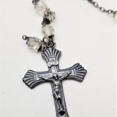 Lot #121 Crystal Rosary with Sterling Mounts and Crucifix